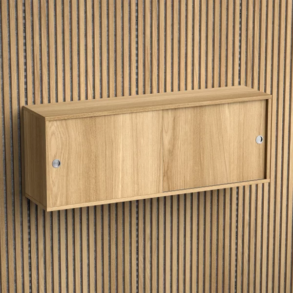 Brace wall cabinet Diamond Oak 1200 mm two sliding doors with Diamond Oak acoustic panels