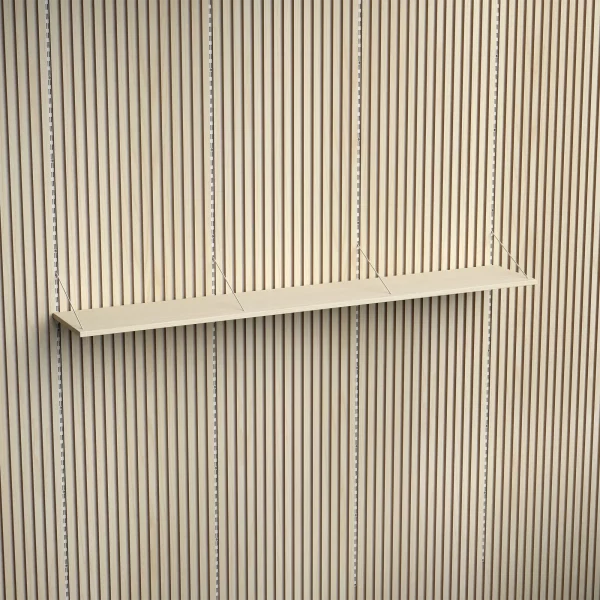 Brace wall shelf 1800 Diamond Ash white console with Walnut acoustic panels