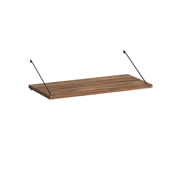 Brace shelf Diamond Walnut 600 mm black brackets