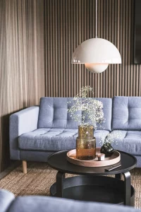 holm trävaror kundcase - bild på akustikpanel i deras nya lunchrum